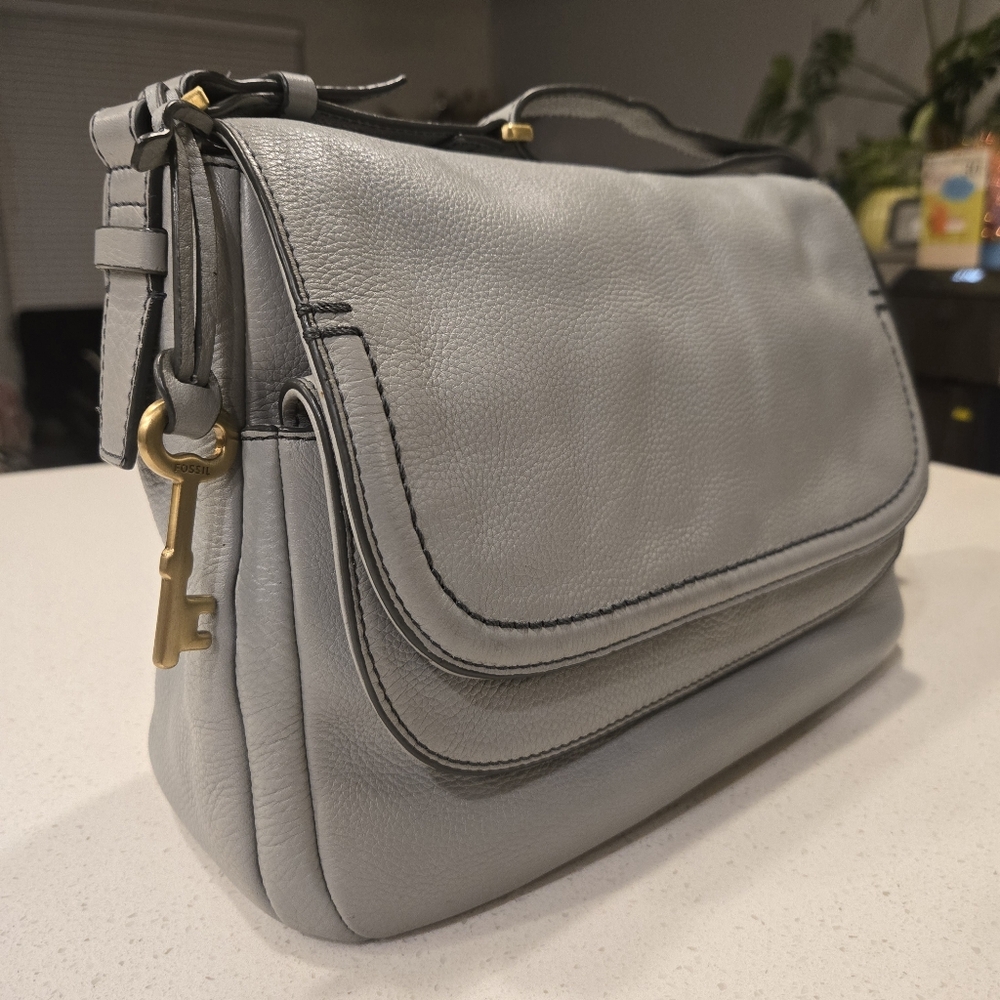 *SOLD* Fossil Peyton Double Flap Crossbody Bag with Gold Accent